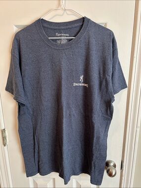 Browning Short Sleeve Tee in Navy Heather with White Logo